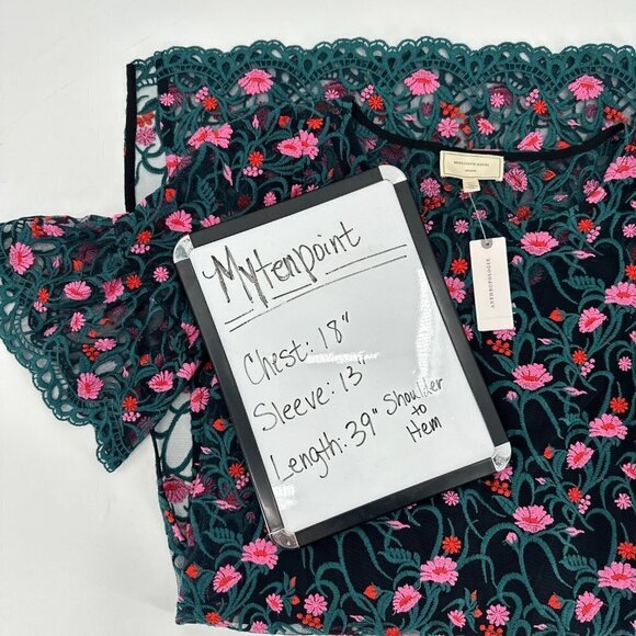 Anthropologie Moulinette Soeurs Black Floral Embroidered Lace Tunic Small Top - Picture 9 of 9